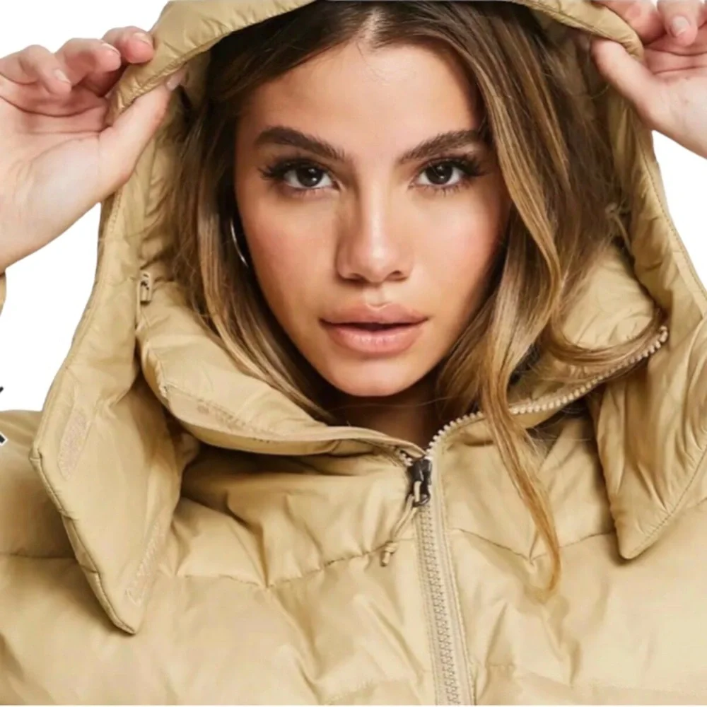 NWT The North Face Women’s Palomar Down Parka Coat Jacket relaxed fit Khaki L - Picture 4 of 14